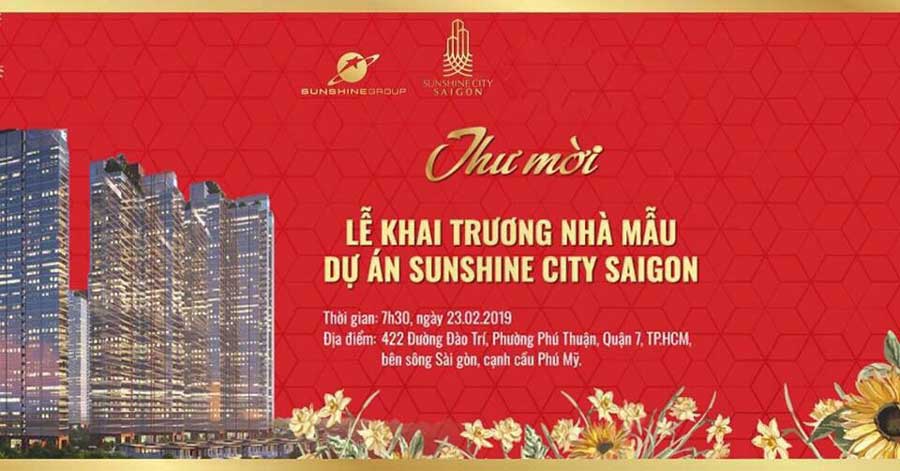 Thư mời khai trương nhà mẫu Sunshine City Sài Gòn khai trương nhà mẫu Sunshine City Sài Gòn