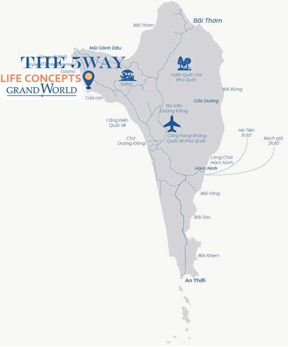 VỊ TRÍ DỰ ÁN THE 5WAY PHÚ QUỐC  