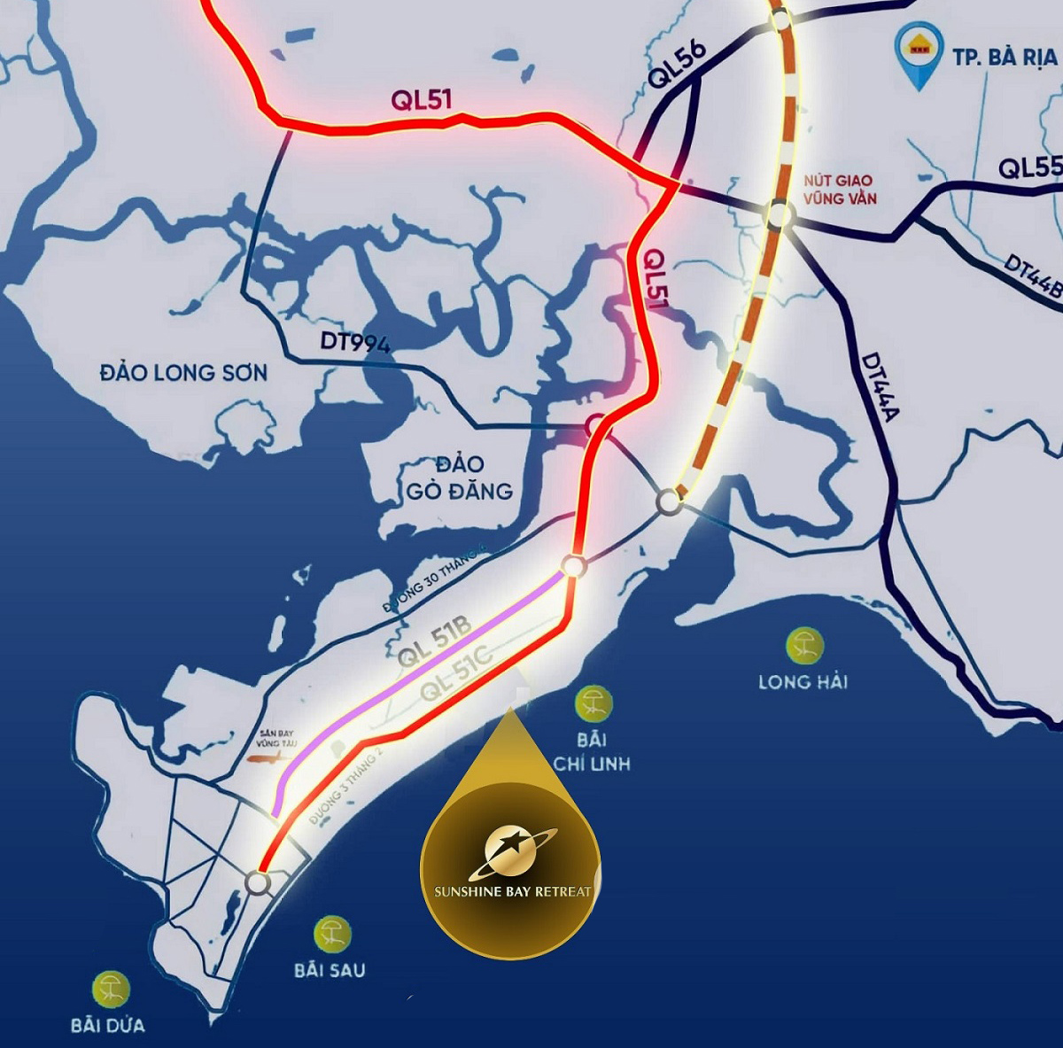 Vị trí Sunshine Bay Retreat - Nơi đường bờ biển Chí Linh đẹp nhất Vũng Tàu